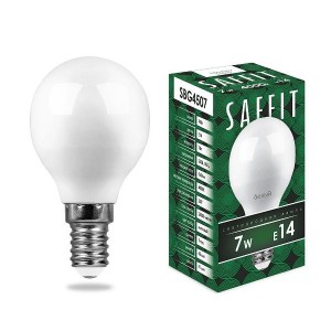 Saffit шар G45 E14 7W(560Lm) 4000K 4K матовая 80x45 SBG4507 55035