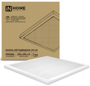 ASD/inHome св-к св/д универс. LPU-02 ПРИЗМА 36W(3100lm) 6500K 595х595х19 6K IP40 драйв (4шт) 2г 9634