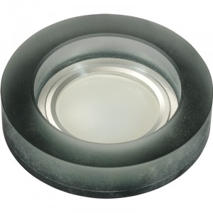 Fametto DLS-L110-2002 GU5.3 св-к встр. Luciole стекло 90(65)x30 черный/мат/хром, подсветка LED3W