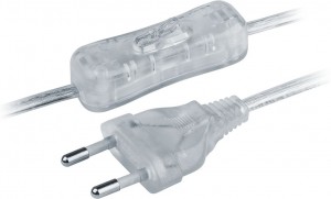 Navigator шнур для бра NPS-FS-170-2x0.5-TR 1.7м с выкл. прозрачный 61723