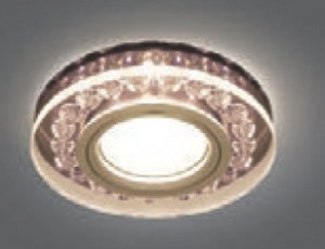 Gauss BL046 св-к встр. MR16 Круг с подсветкой 2K 95(65)x35 Черный/Кристалл/Хром