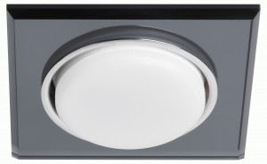 ЭРА DK LD50 BK св-к встр. декор cо св/д подсветкой GX53, (90-110)120x120x22, черный 57473