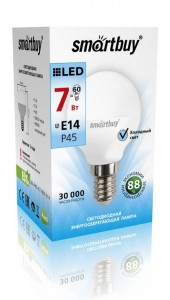 !SALE SmartBuy шар P45 E14 7W(600lm) 4000K 4K матовая пластик SBL-P45-07-40K-E14
