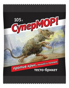 От грызунов приманка тесто-брикет 105гр. (15шт) СуперМОР Ваше хозяйство