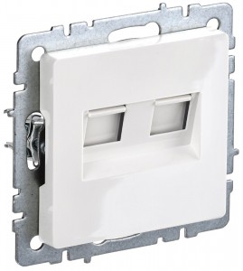 IEK BRITE мех. роз. компьют. СУ 2 мест. белый (RJ45) РК11-2-БрБ BR-K20-2-K01