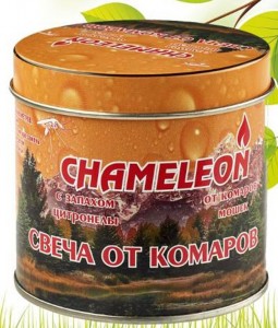 Chameleon Свеча антимоскитная От комаров 280гр, банка с крышкой (40 часов) С 00-43