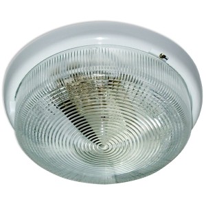 Раунд НБО св-к наст. 100W E27 IP44 d240 стек прозр. пласт бел (уп.8 шт, цена за шт.)(РФ) 1005500569