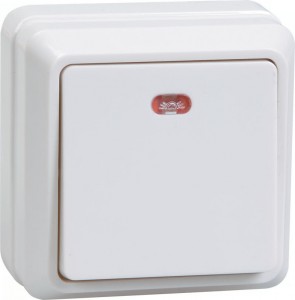 IEK ОКТАВА выкл. ОУ 1 кл. с инд. 10А белый (корпус ABS) ВС20-1-1-ОБ