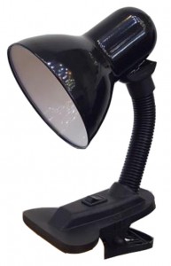General GTL св-к настольный прищепка 60W E27 метал+пластик черный GTL-022-60-220 800122 (пакет)