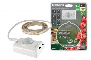 TDM Умная подсветка SMD2835-30LED/m-IP20-5В-2,4W-3000К(1 м) датчик акк.Li-Ion 1100мАч SQ0331-0503