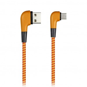 Дата-кабель USB(A)шт. - microUSBшт.Smartbuy SOCKS L-TYPE, оранжевый, 2А,1м (iK-12NSL orange)/100