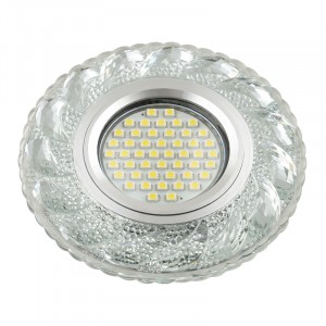 Fametto DLS-L147 GU5.3 св-к встр, Luciole стекло 95(65)x20 прозрачный/зеркал,, подсветка LED3W