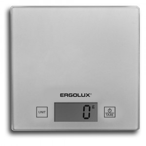Весы кухон. эл. ERGOLUX ELX-SK01-С03 серые, до 5 кг, 15*15см, ЖК дисплей, 1xCR2032  84591