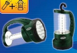 Космос фонарь кемпинговый 2008L-LED (акк. 4V 2Ah) 19св/д+24св/д (350lm), зеленый/пластик,крючок 220v