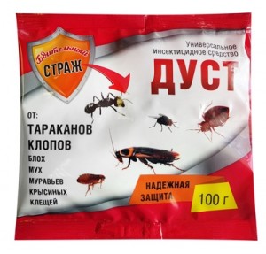 ДУСТ 100гр. От тараканов/муравьев/клопов/блох/мух/крысиных клещей Бдительный страж ST-452