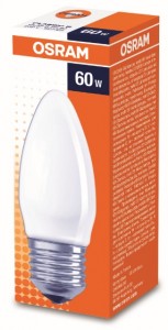OSRAM B E27 60W свеча матовая 4008321411396