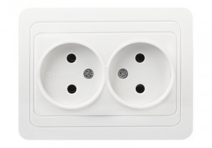 Smartbuy Марс роз. СУ 2-мест. без заземления 10А белая, керамика  (SBE-02w-10-S2-N-c)