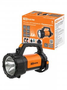 TDM фонарь-прожектор св/д "Прожектор 6", 5W(400lm) LED+10 SMD+9 SMD, 3,7В, аккум, USB, SQ0350-0059