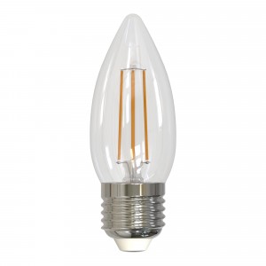 Uniel Air свеча диммир. E14 5W(450lm 360°) 3000K 2K филамент прозр 35x100 LED-C35-5W/WW/E14/CL/DIM