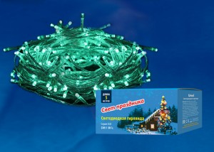 Гирлянда-нить ULD-S0500-050/DTA 50LED зеленый 5м, 8 реж. 3,6W, прозр.провод IP20, Uniel