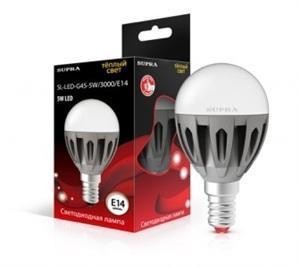 Supra Шар G45 E14 5W(400lm) 4000 матовая 82x45 алюм. SL-LED-G45-5W/4000/E14