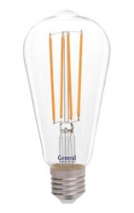 General LOFT ST64S E27 10W 2700K 2K 64x140 филамент (нитевидная) прозр. 655304