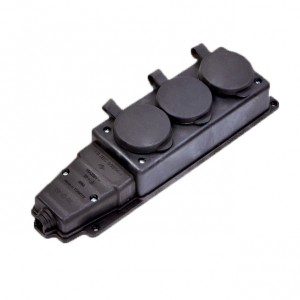 NE-AD колодка ОУ тройная 3 гн. с загл. каучук 2P+PE 1x16A 220-240V IP44 4004 (Турция)
