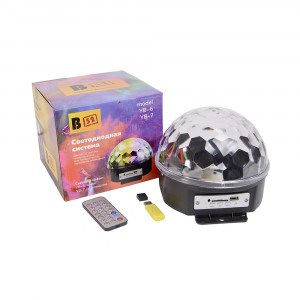 Система св/д (светильник-проектор вращ.) B52 "YB6" точки 6LED, d=18см, MP3/USB/SD/пультДУ 18W/220V