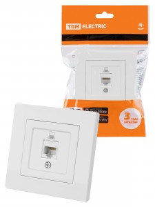 TDM Сенеж роз. комп. СУ 1 мест. RJ45 белая SQ1816-0043