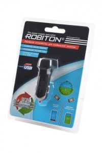 Авто зарядник/блок пит. (прикур.) Robiton QCharger/Auto (12-24V)+MicroUSB, 1м BL1, 15897