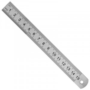 Линейка 15 см, сталь 105987
