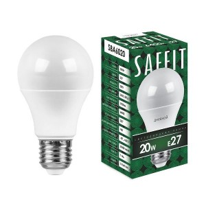 Saffit ЛОН А60 E27 20W(1900Lm) 6400K 6K матовая 112x60 SBA6020 55015