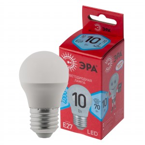 ЭРА ECO шар P45 E27 10W (800lm) 4000K 4K P45-10W-840-E27 R 90х45
