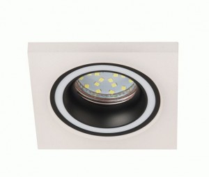 ЭРА св-к встраив,  алюмин/акрил DK91 WH/BK MR16, GU5.3 белый/черный 93х93х35(75) 0563