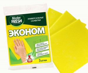 Салфетки для уборки универсальные ЭКОНОМ,3 шт.,С0006011 Master FRESH