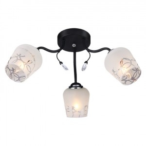 Lumin'arte люстра LUCKY E14x3x60W металл,стекло 480x240 черный LUCKY-CL60E14x3BL