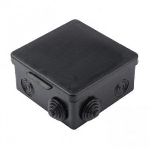 uplast коробка распред.  65х65х45мм ОУ 4 гермоввода с крышкой ЧЕРНАЯ IP54 030-036Ч