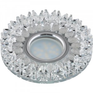 Fametto DLS-P101-2001 MR16 св-к встр. Peonia Круг Металл хром 120(65)x35 Стекло Прозрачный
