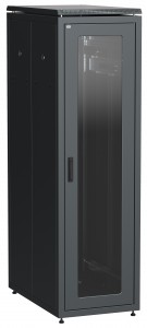 ITK Шкаф сетевой 19" LINEA N 42U 600х1000 мм стеклянная передняя дверь черный
