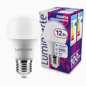 Lumin'arte лампа св/д ЛОН А60 12W E27 (960lm) 4000K 4K 108x60 LSTD-A60-12W4KE27