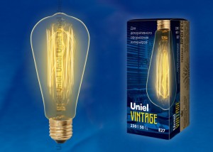 Uniel  LOFT ST64 E27 60W винтажная лампа накаливания IL-V-ST64-60/GOLDEN/E27 VW02