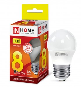 ASD/inHome VC шар P45 E27 8W(720lm) 3000К 3K 83x45 (без пульсации) 0563