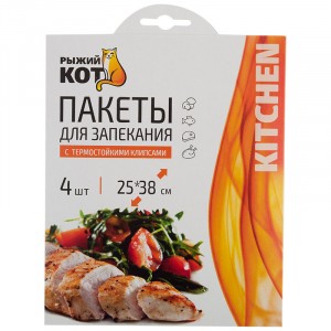 Пакеты д/запекания Рыжий Кот, 25*38см, набор 4шт/уп, цена за уп 310966