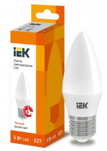 IEK свеча C35 E27 5W(450lm) 3000K 2K 100x35 матов. ECO LLE-C35-5-230-30-E27