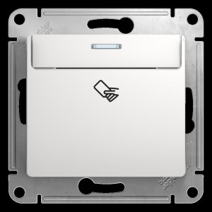 Schneider GLOSSA блок комб. (роз. + 1 кл. выкл.) СУ бел. (земля, шторки, пласт. осн.) GSL000170