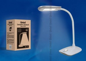 "Uniel TLD-528 св-к св/д настольный 4W(400lm) 4500K 4K пластик белый/серый