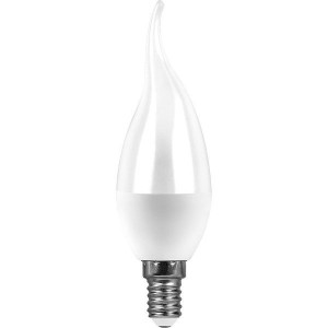 Saffit свеча на ветру C37 E14 11W(905lm) 4000K 4K матовая, пластик 124x37 SBC3711 55134