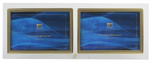 Фоторамка (Ф/р) GT стекло 10х15 234/-G горизонтальная прямая двойная, золото 5816
