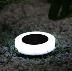 Еврогарант САД св-к на солн.батарее 8LED Техно круг, h=38.5см, белый свет, пластик