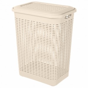 Корзина д/белья с крышкой  50л (42*31*56см), бежевый 431293407 Econova /Бытпласт